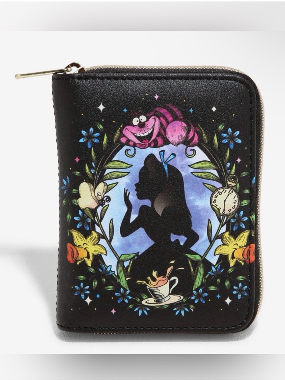 Loungefly Disney Black Alice in Wonderland Zip-Around Card Wallet -  New